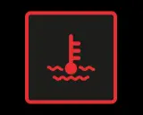 Voyant rouge indiquant une surchauffe moteur au démarrage. Thermomètre dans l'eau bouillante.