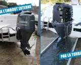 Comment rincer moteur hors-bord avec oreilles : une méthode par l'embout externe, l'autre par la turbine.