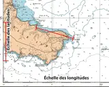 Carte marine détaillée pour télécharger carte marine gratuite. Échelles de latitudes et longitudes visibles.